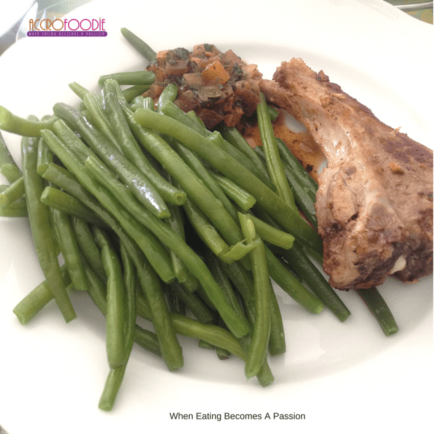 Côte de porc et haricot vert